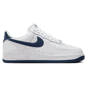 Side view of Nike Air Force 1 '07 men’s shoes in white leather
