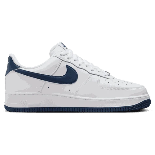 Side view of Nike Air Force 1 '07 men’s shoes in white leather