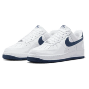 Side view of Nike Air Force 1 '07 men’s shoes in white leather