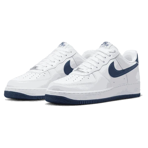 Side view of Nike Air Force 1 '07 men’s shoes in white leather