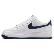 Side view of Nike Air Force 1 '07 men’s shoes in white leather