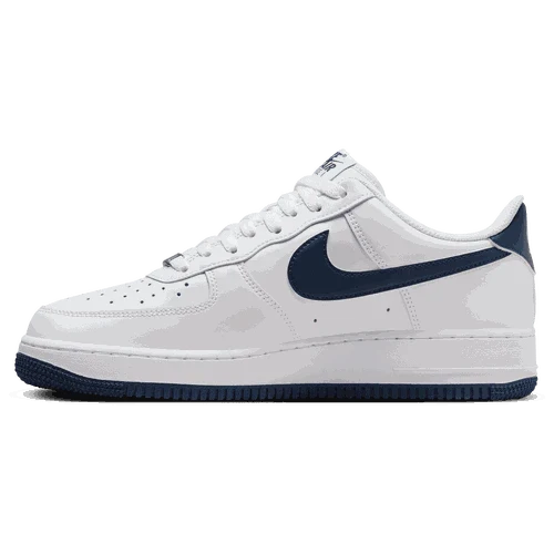 Side view of Nike Air Force 1 '07 men’s shoes in white leather