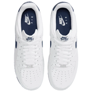 Side view of Nike Air Force 1 '07 men’s shoes in white leather