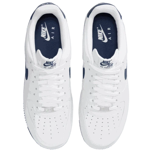 Side view of Nike Air Force 1 '07 men’s shoes in white leather