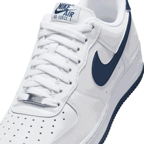 Side view of Nike Air Force 1 '07 men’s shoes in white leather