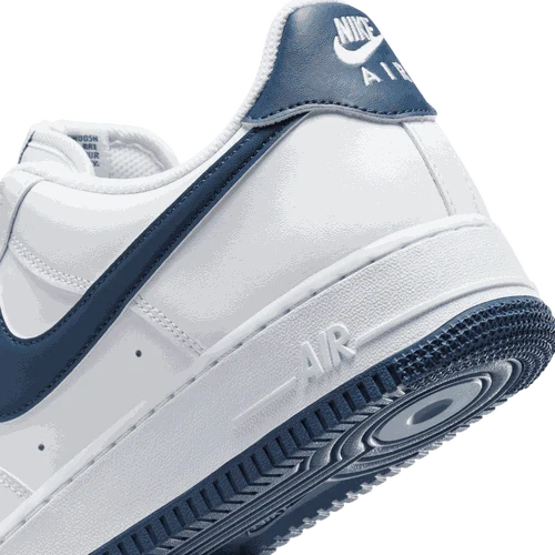 Side view of Nike Air Force 1 '07 men’s shoes in white leather
