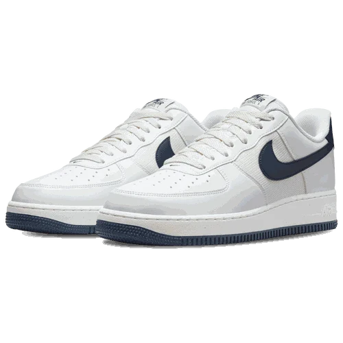 Side view of Nike Air Force 1 '07 men’s shoes in white leather