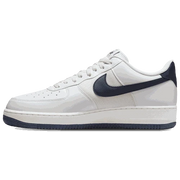Side view of Nike Air Force 1 '07 men’s shoes in white leather