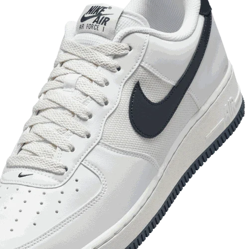 Side view of Nike Air Force 1 '07 men’s shoes in white leather