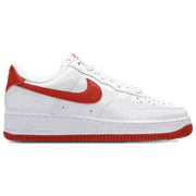 Side view of Nike Air Force 1 '07 men’s shoes in white leather