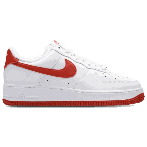 Side view of Nike Air Force 1 '07 men’s shoes in white leather