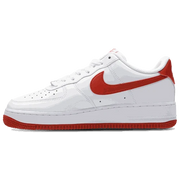 Side view of Nike Air Force 1 '07 men’s shoes in white leather
