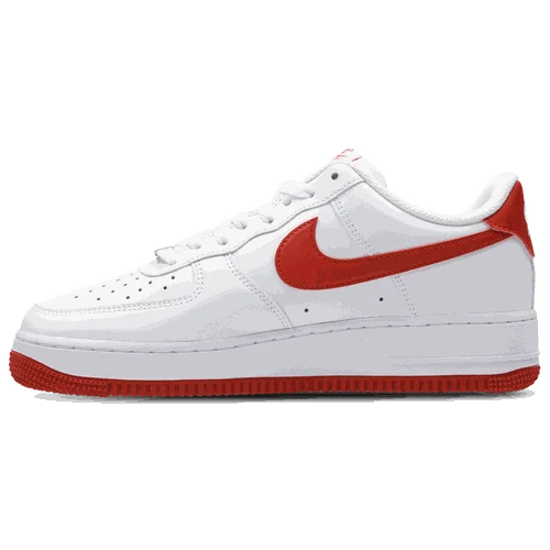 Side view of Nike Air Force 1 '07 men’s shoes in white leather