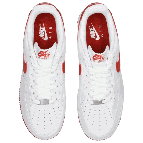 Side view of Nike Air Force 1 '07 men’s shoes in white leather