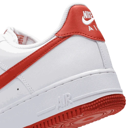 Side view of Nike Air Force 1 '07 men’s shoes in white leather