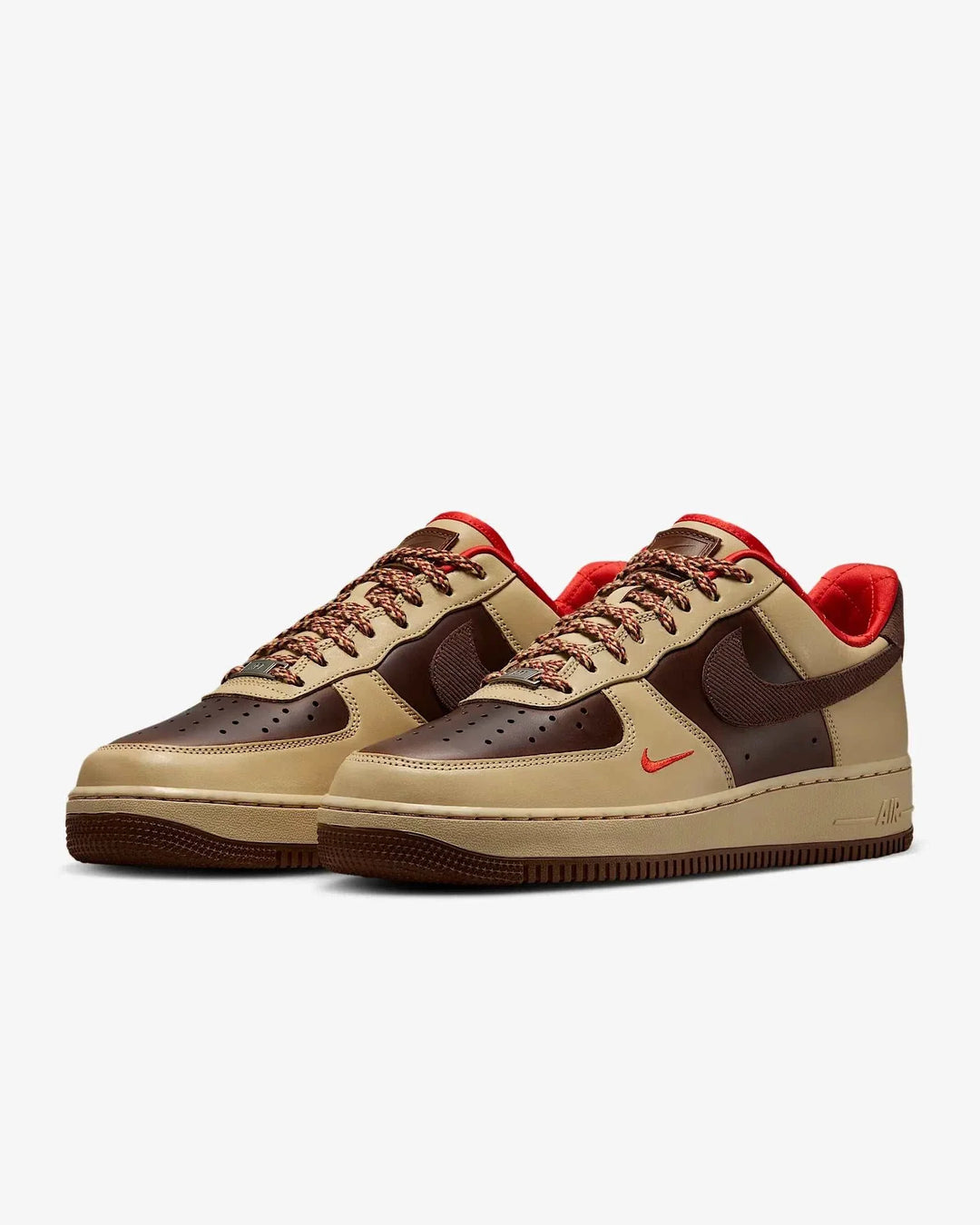 Side view of Nike Air Force 1 Cacao Wow Light British Tan men’s shoes