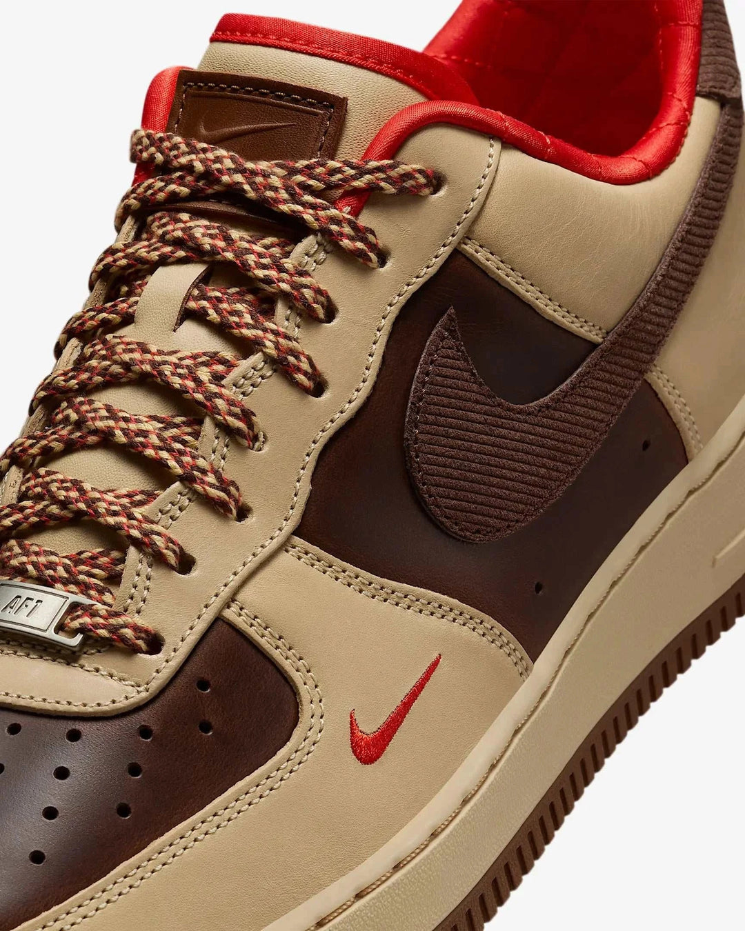Side view of Nike Air Force 1 Cacao Wow Light British Tan men’s shoes