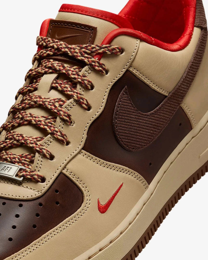 Side view of Nike Air Force 1 Cacao Wow Light British Tan men’s shoes