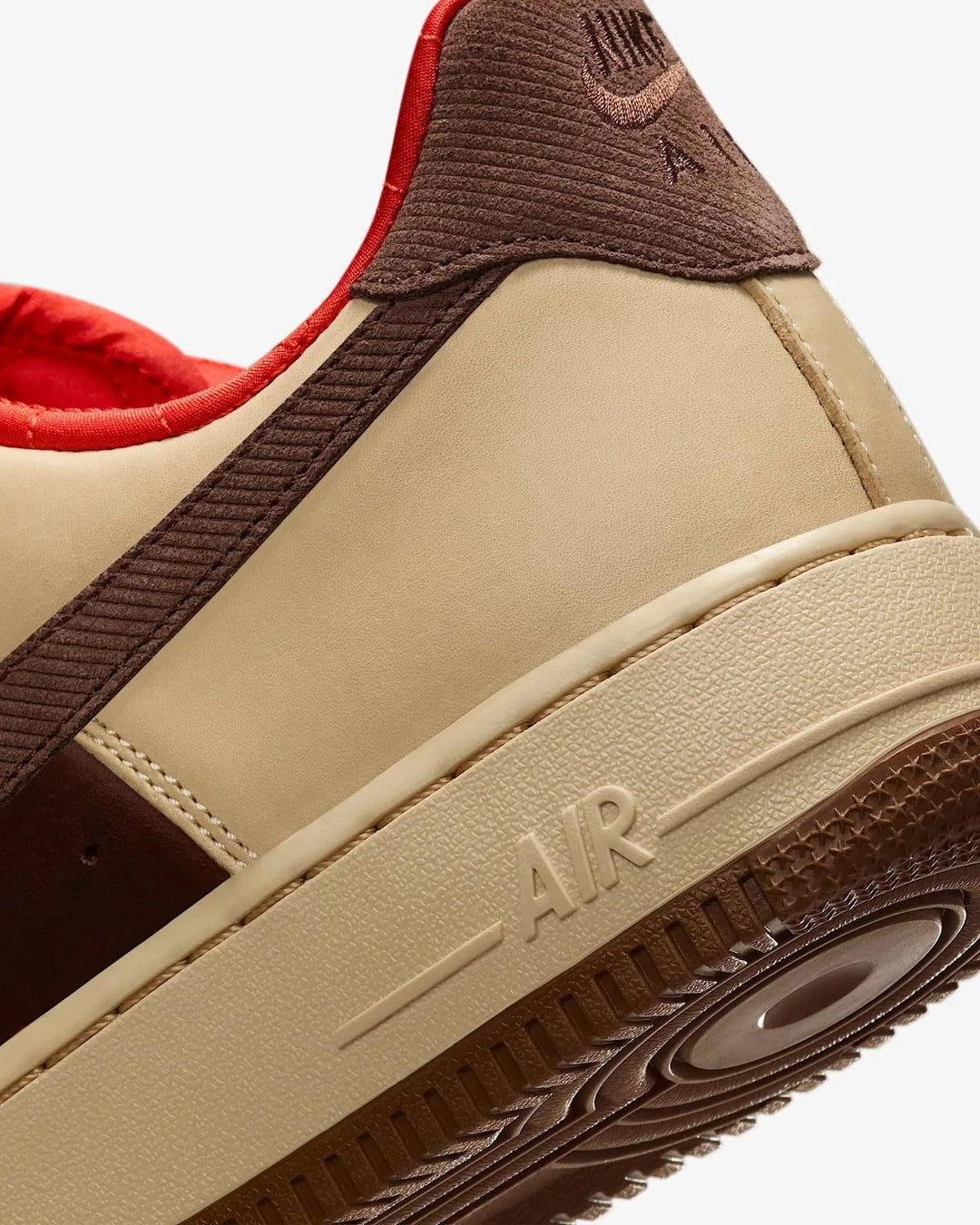 Side view of Nike Air Force 1 Cacao Wow Light British Tan men’s shoes
