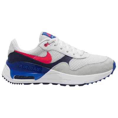 Nike Air Max System GS Trainers Shoes White Crimson Color Big Boy Size